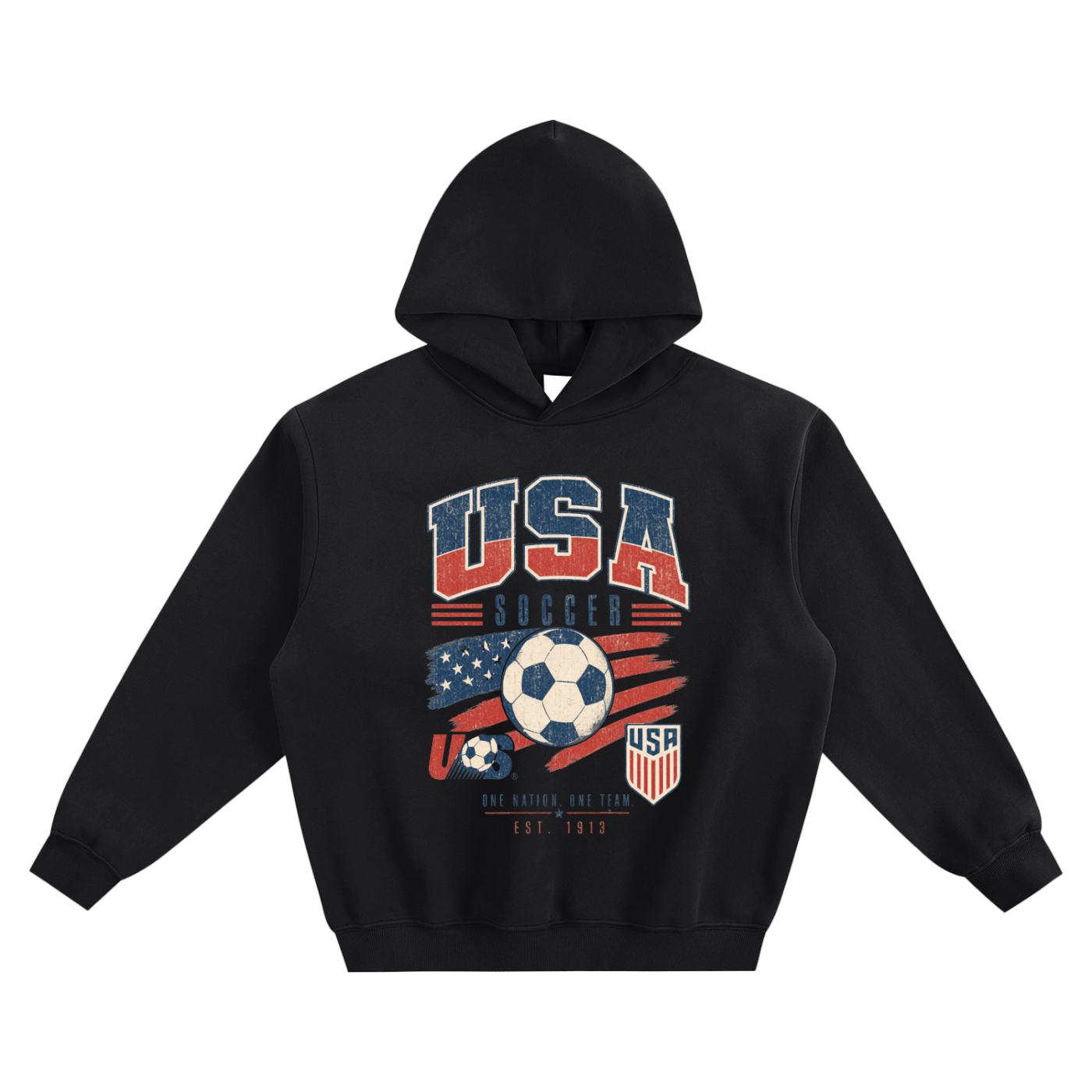 USA Vintage Soccer Hoodie — Stars & Stripes