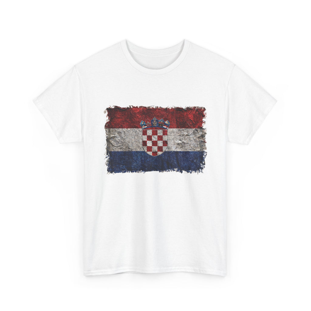Distressed Croatia Flag Tee | Croatia Graphic Cotton T-Shirt