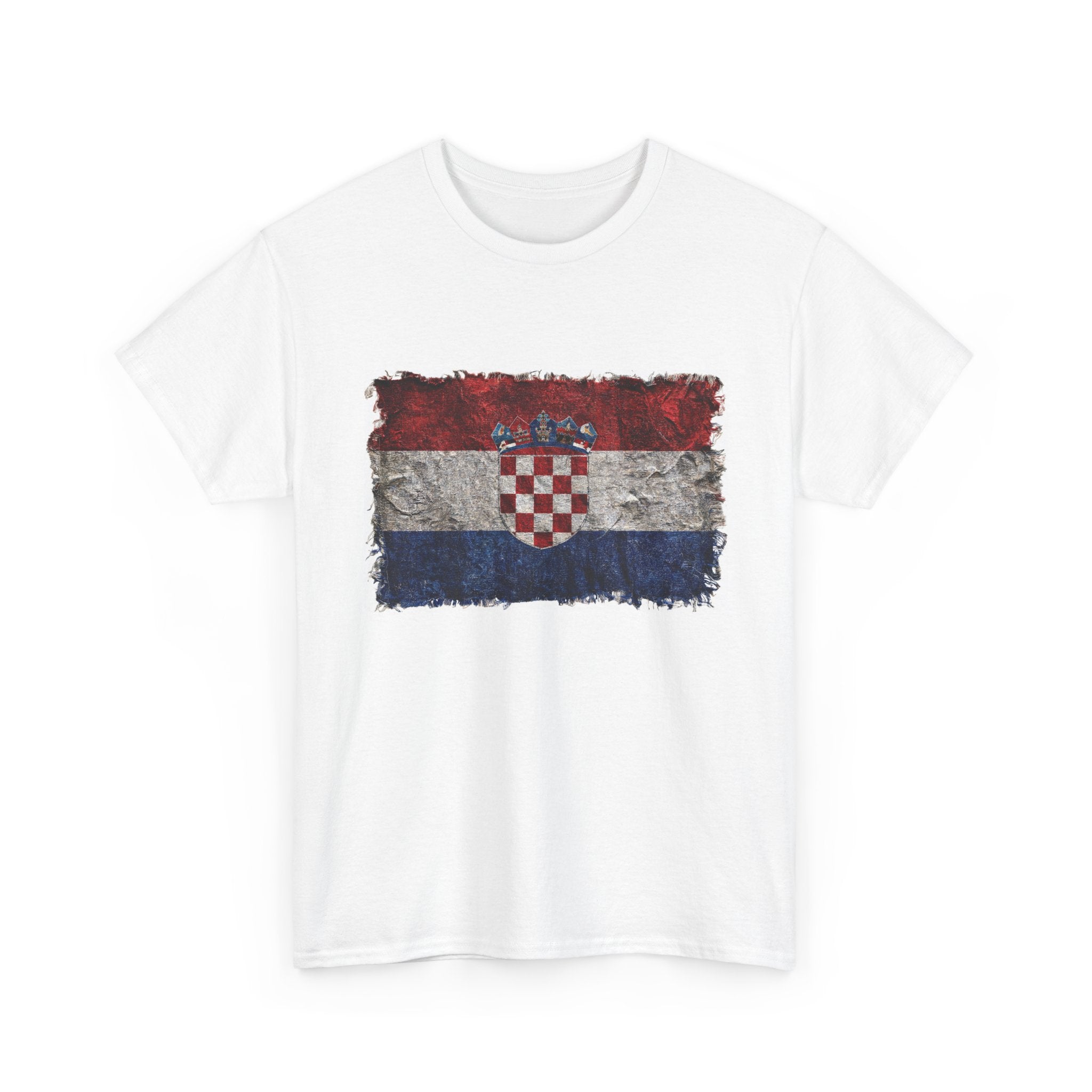 Distressed Croatia Flag Tee | Croatia Graphic Cotton T-Shirt