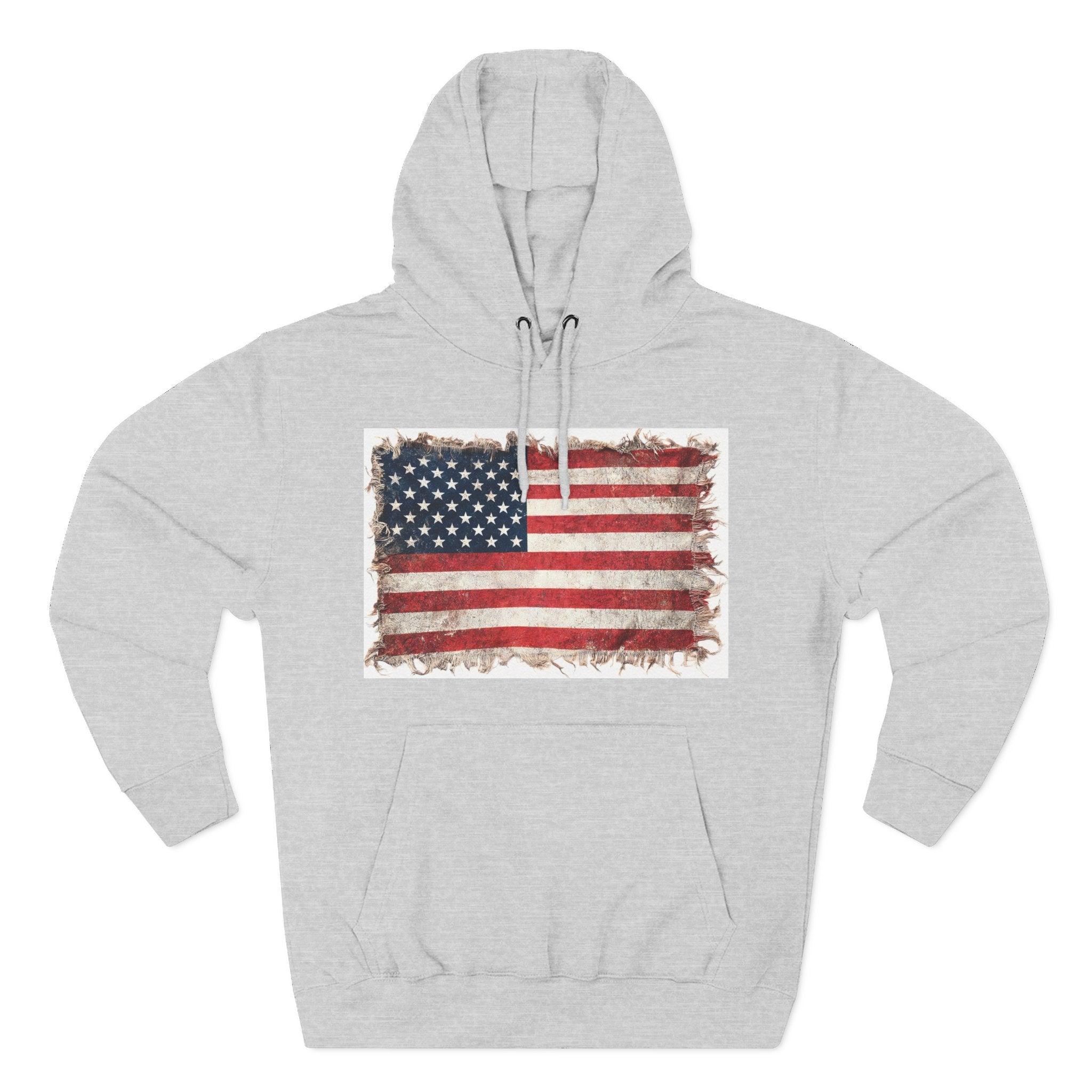 Distressed USA Flag Pullover Hoodie | USA American Flag Fleece Hoodie