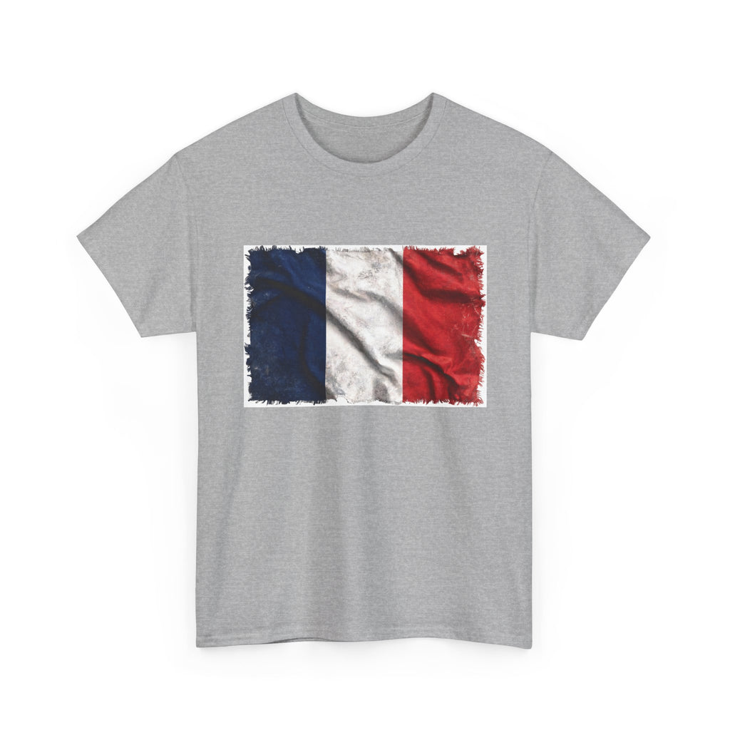 Distressed France Flag Tee | France Graphic Cotton T-Shirt