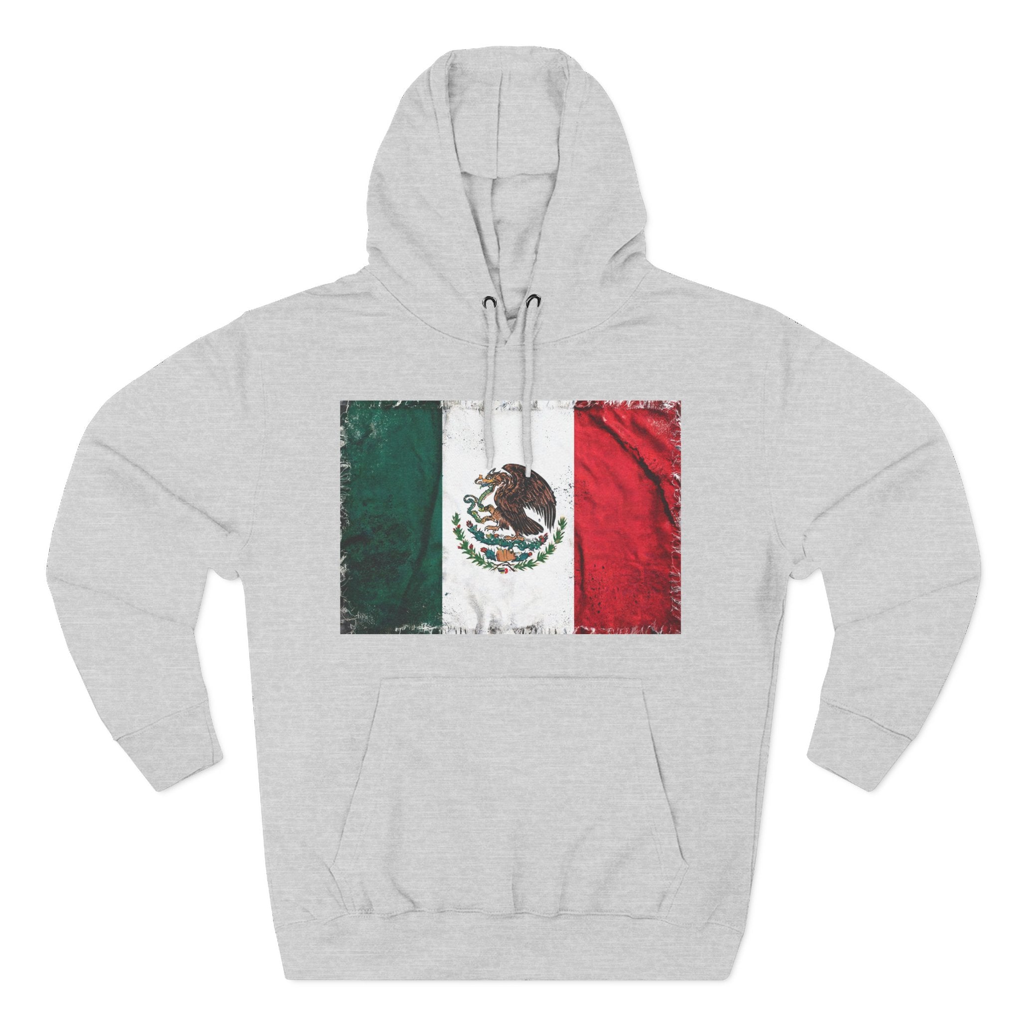 Distressed Mexico Flag Pullover Hoodie | Mexico Graphic Fleece Hoodie