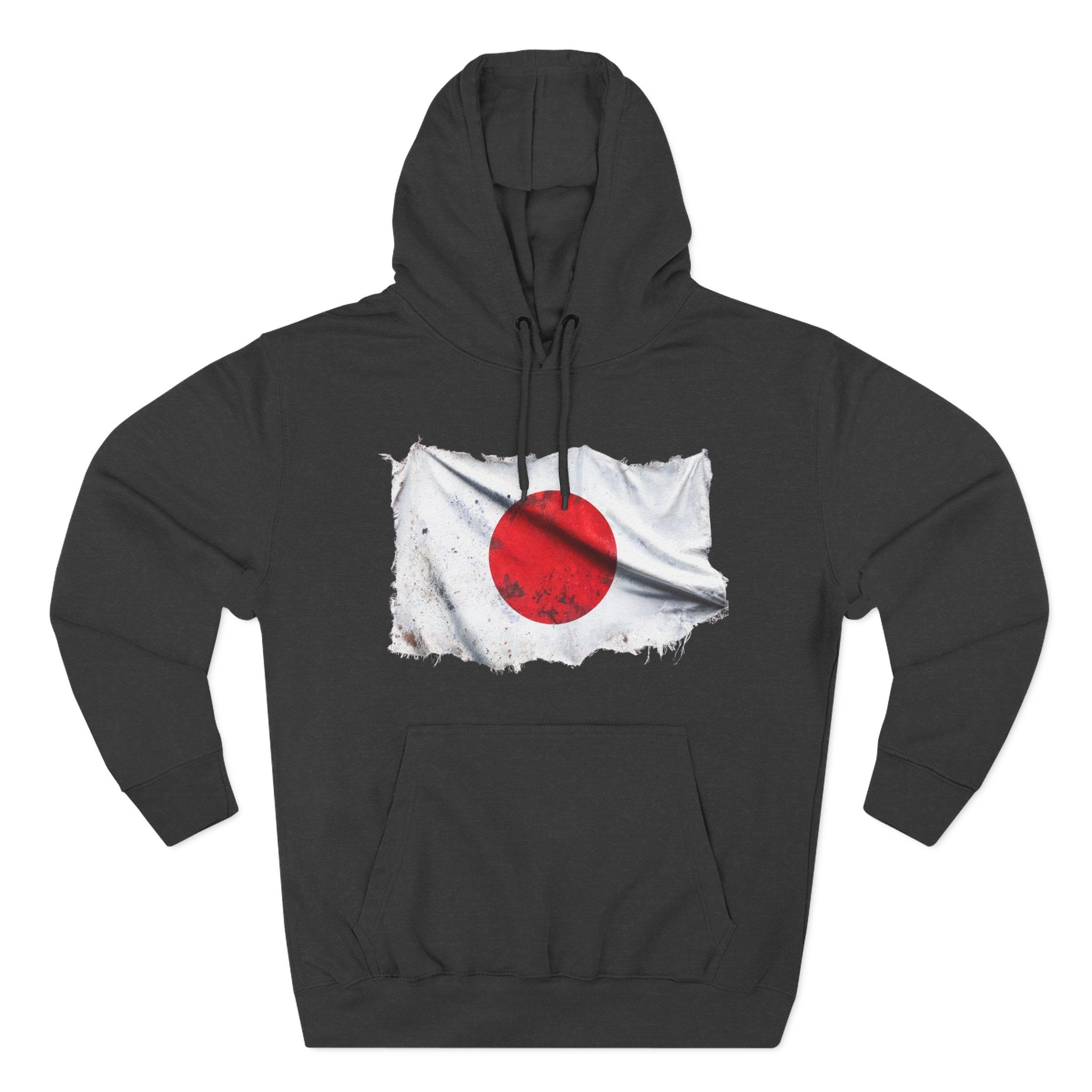 Distressed Japan Flag Pullover Hoodie | Japan Graphic Fleece Hoodie