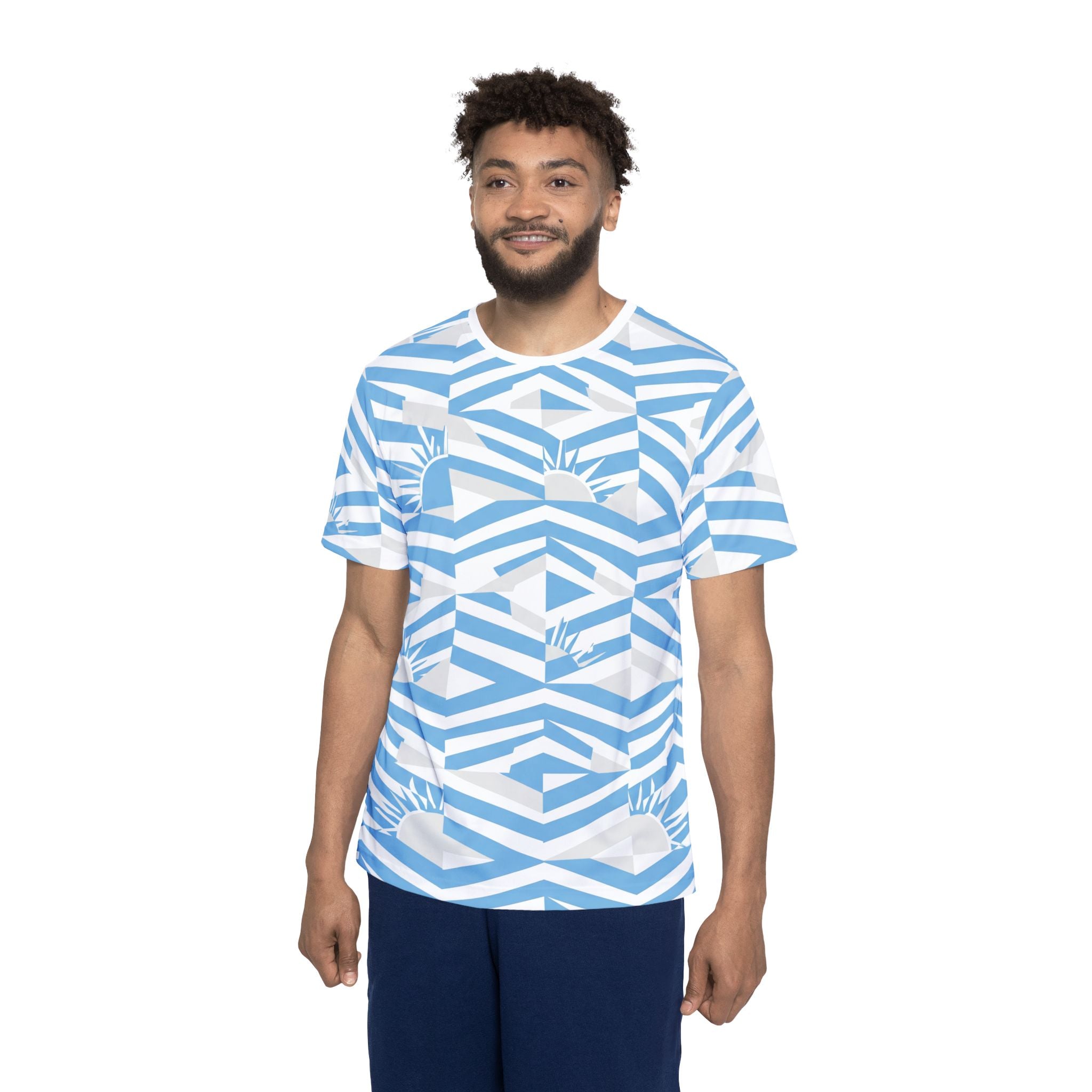 Argentina Geometric Sunrise Pattern Jersey