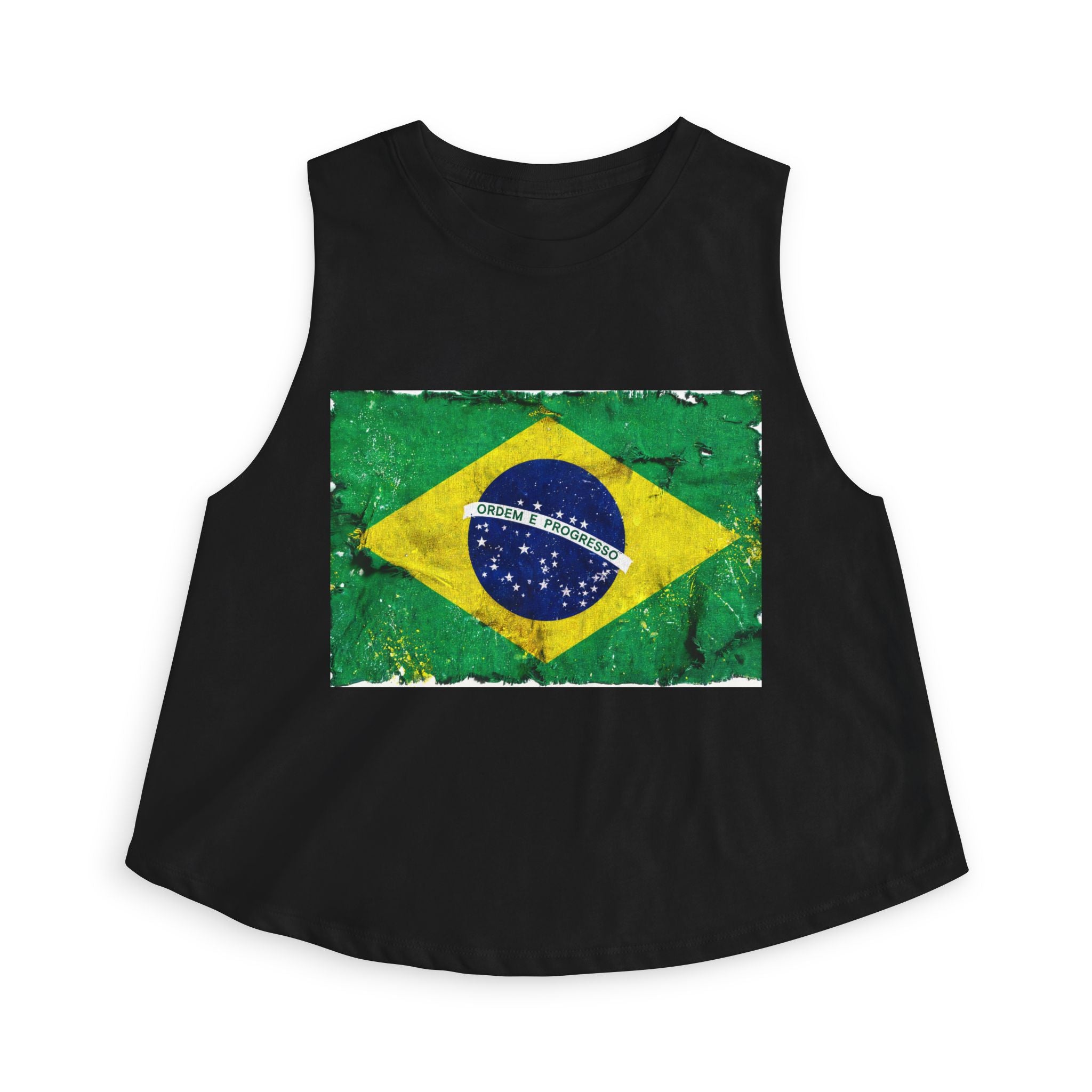 Brazil Flag Distressed Crop Top | Vintage Brazilian Flag Tank