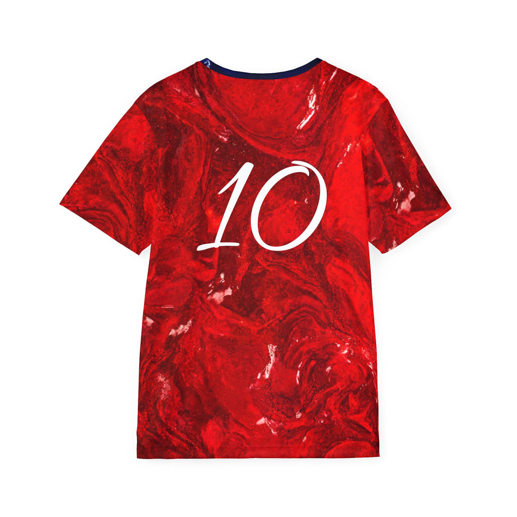 USA Red Marble Sports Jersey | Athletic Tee
