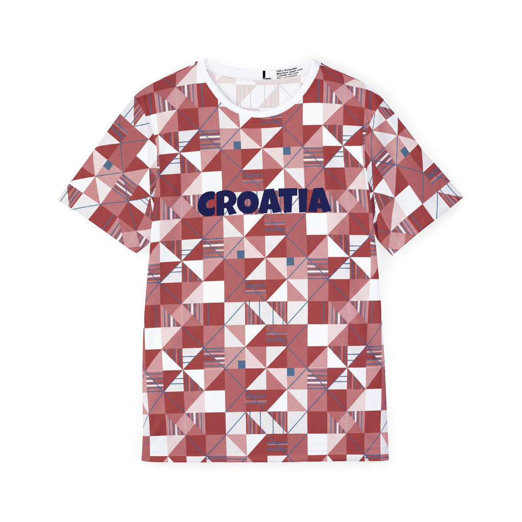 Croatia Checkerboard Pattern Soccer Jersey - Minimalist Football Fan Shirt