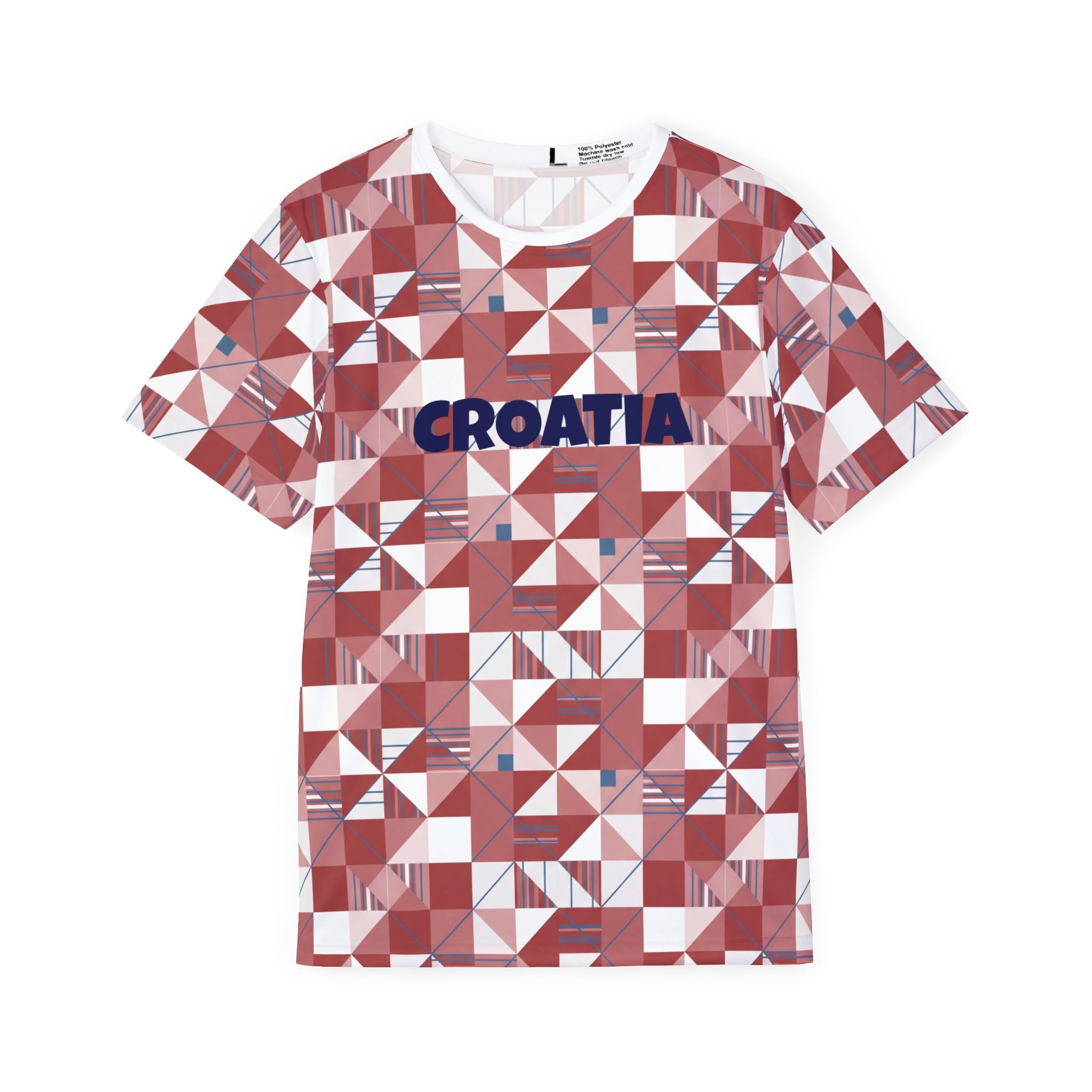 Croatia Checkerboard Pattern Soccer Jersey - Minimalist Football Fan Shirt