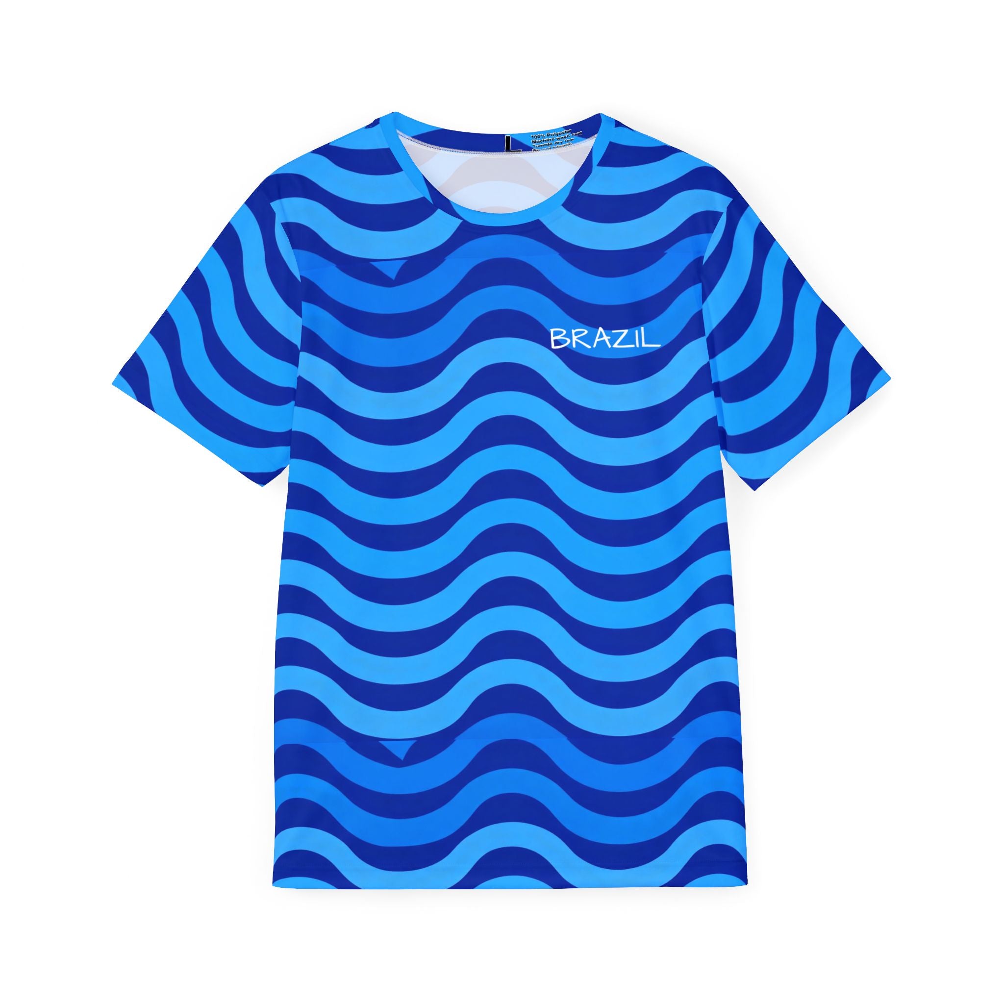 Blue Wavy Pattern Brazil Jersey | Sports Shirt