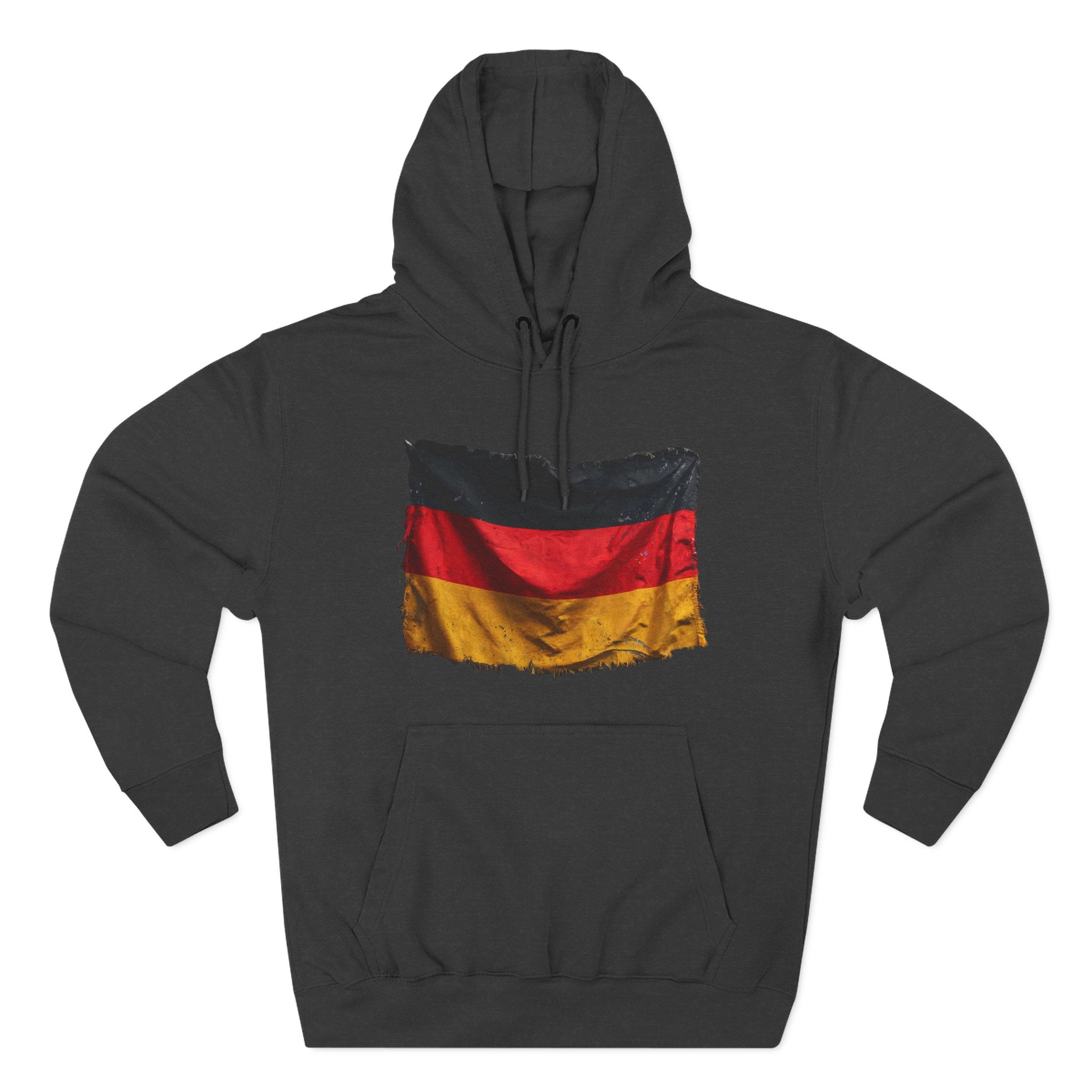 Distressed Germany Flag Pullover Hoodie | Germany Graphic Fleece Hoodie