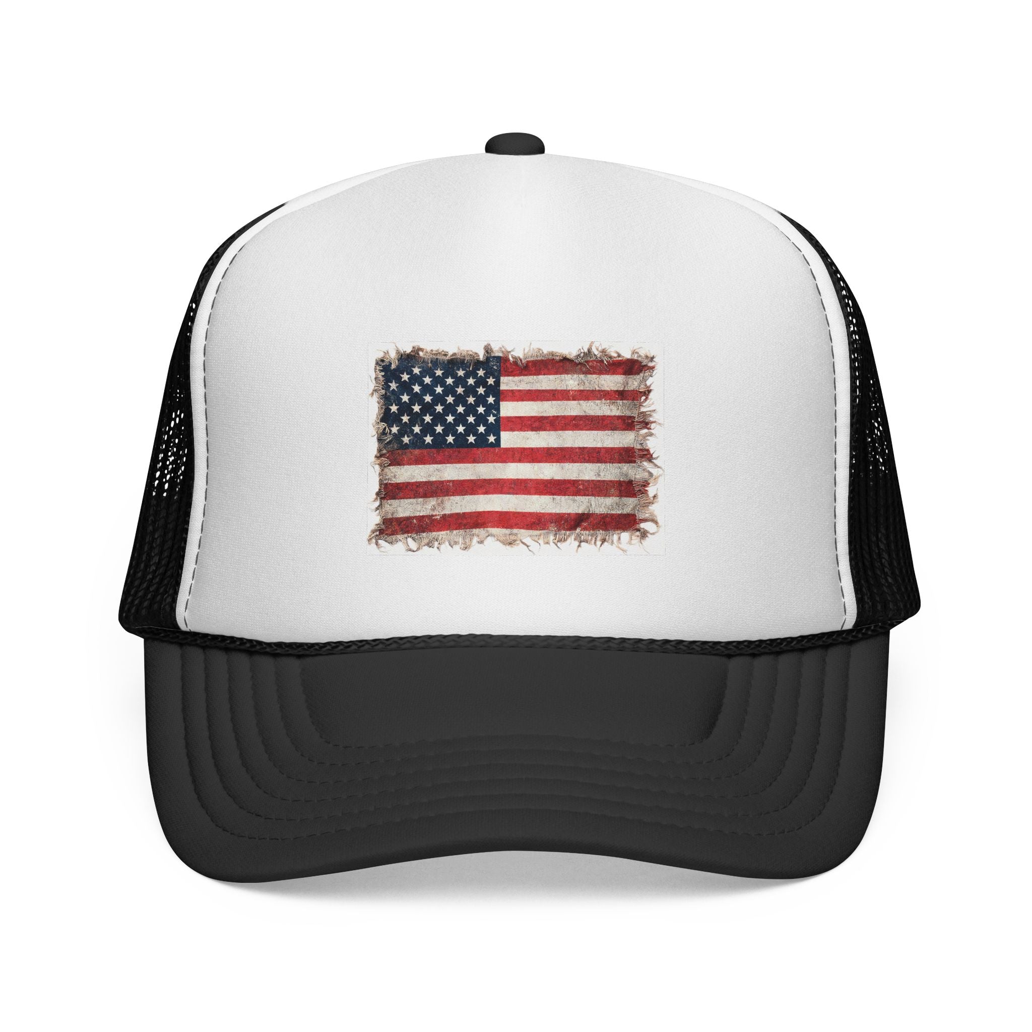 Distressed American Flag Trucker Cap | USA Flag Trucker Cap