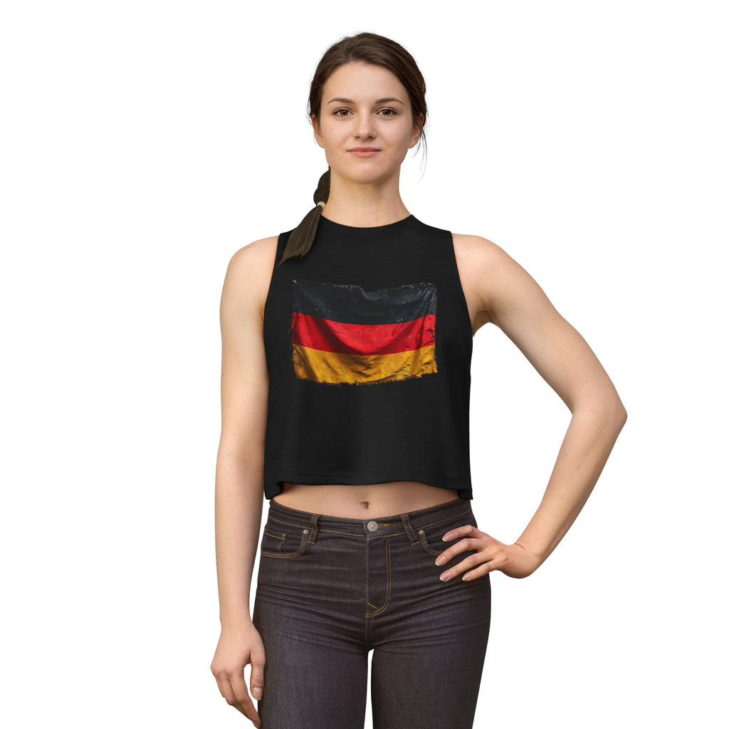 German Flag Women's Crop Top — Vintage Distressed Deutschland Tank
