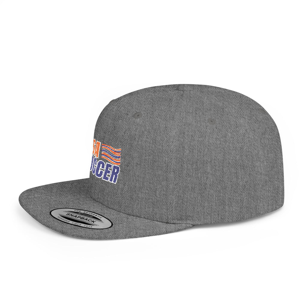 USA Soccer Flat Bill Snapback Hat — Vintage Flag Soccer Cap
