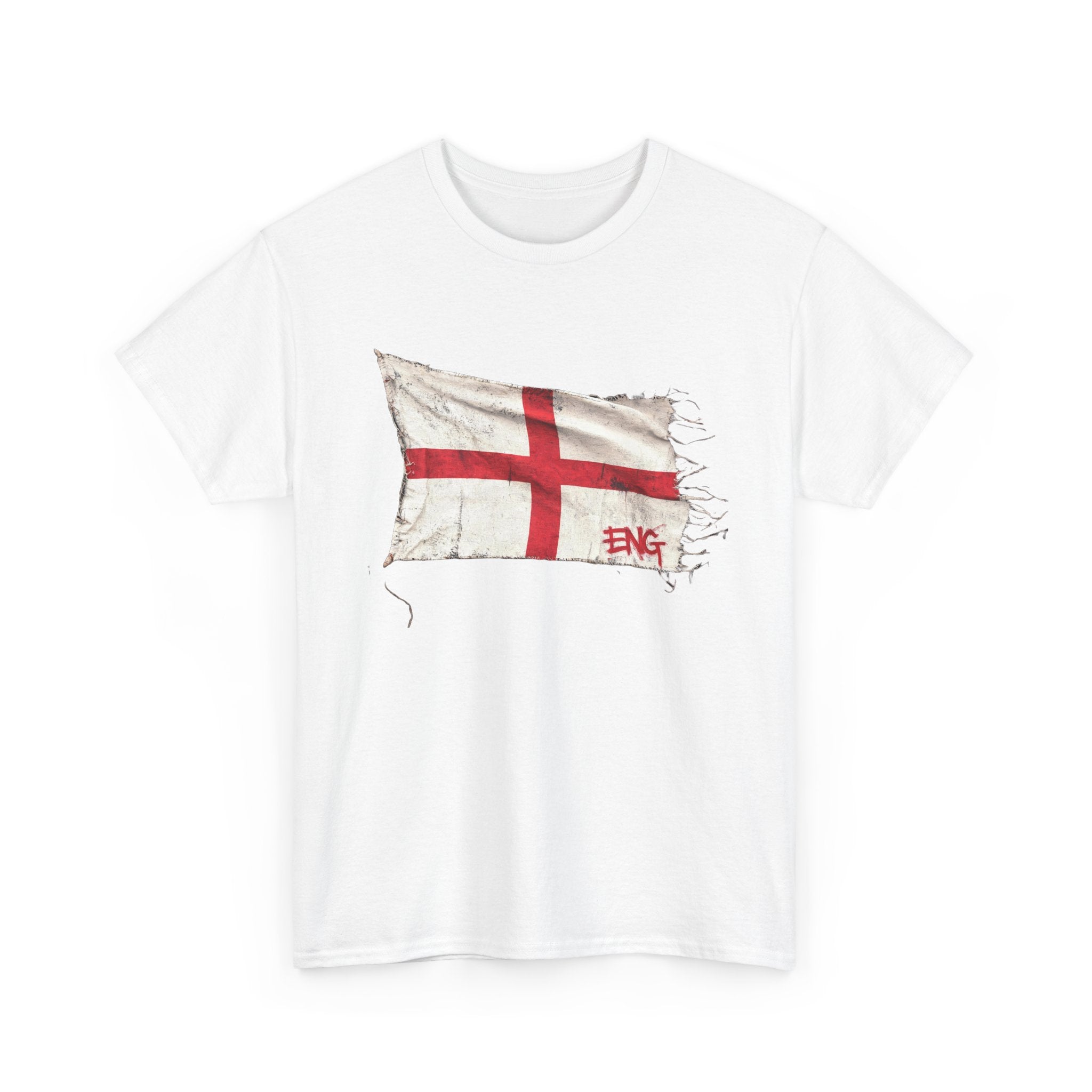 Distressed England Flag Tee | England Graphic Cotton T-Shirt