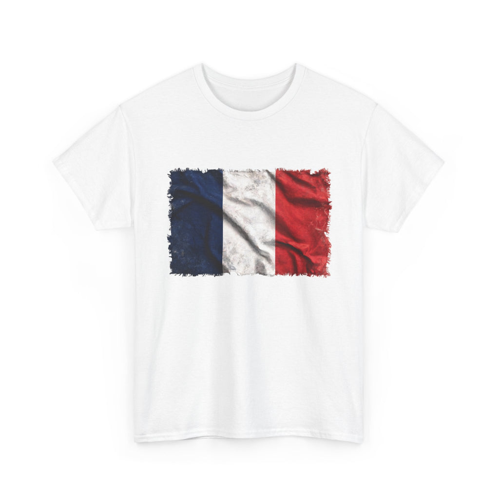 Distressed France Flag Tee | France Graphic Cotton T-Shirt