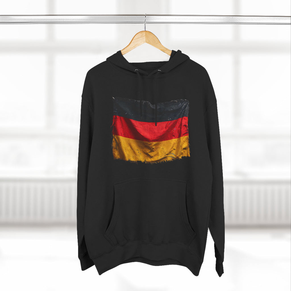 Distressed Germany Flag Pullover Hoodie | Germany Graphic Fleece Hoodie