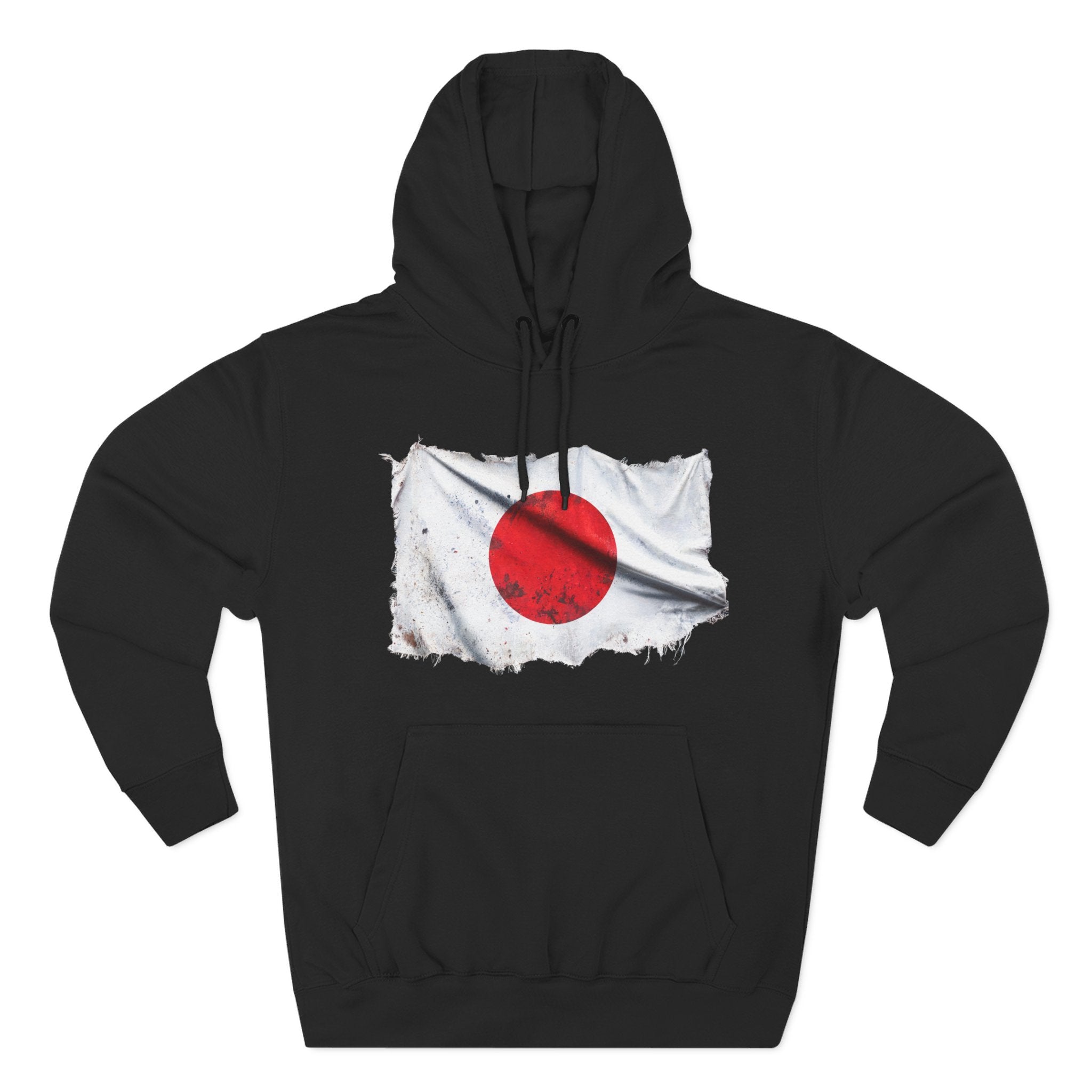 Distressed Japan Flag Pullover Hoodie | Japan Graphic Fleece Hoodie