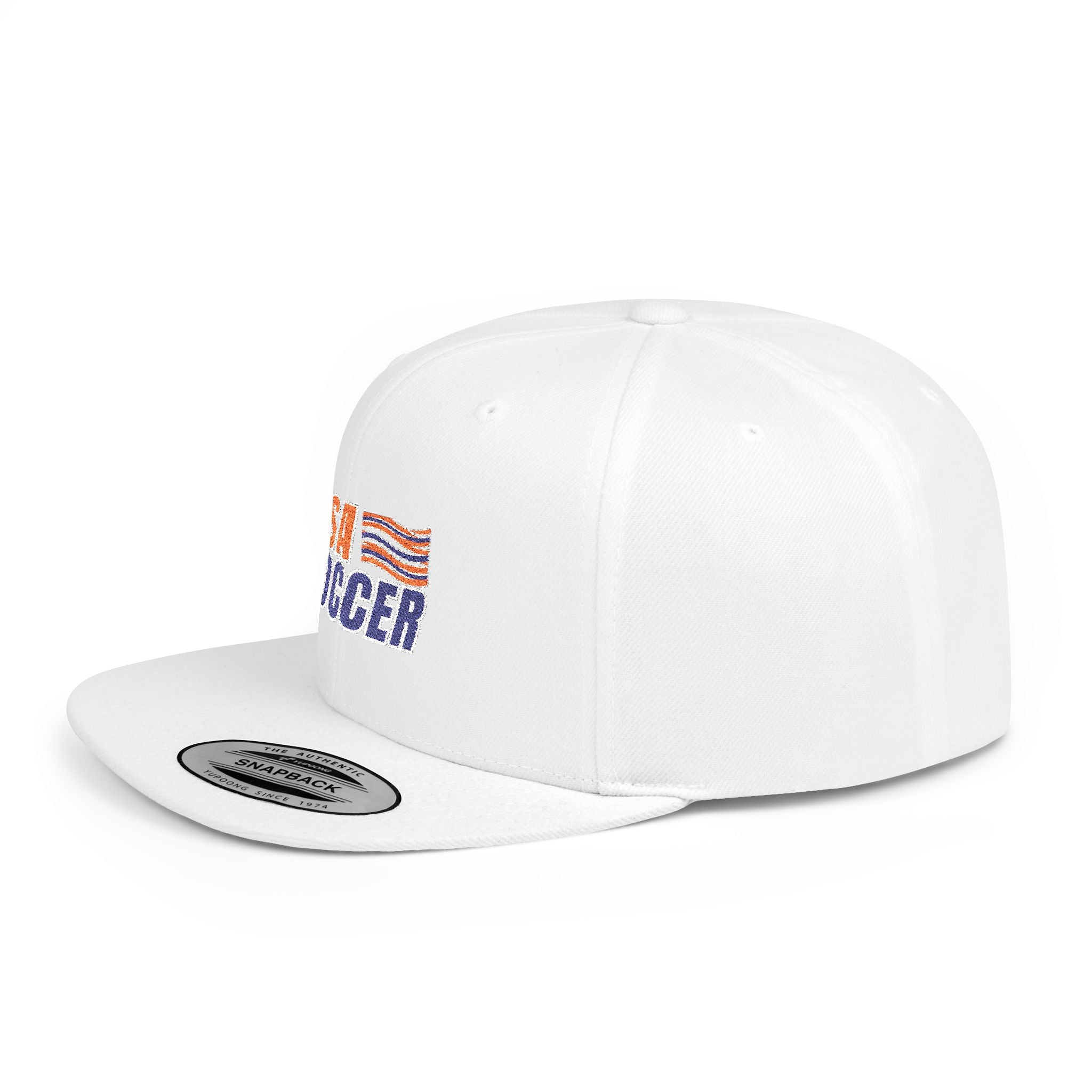 USA Soccer Flat Bill Snapback Hat — Vintage Flag Soccer Cap