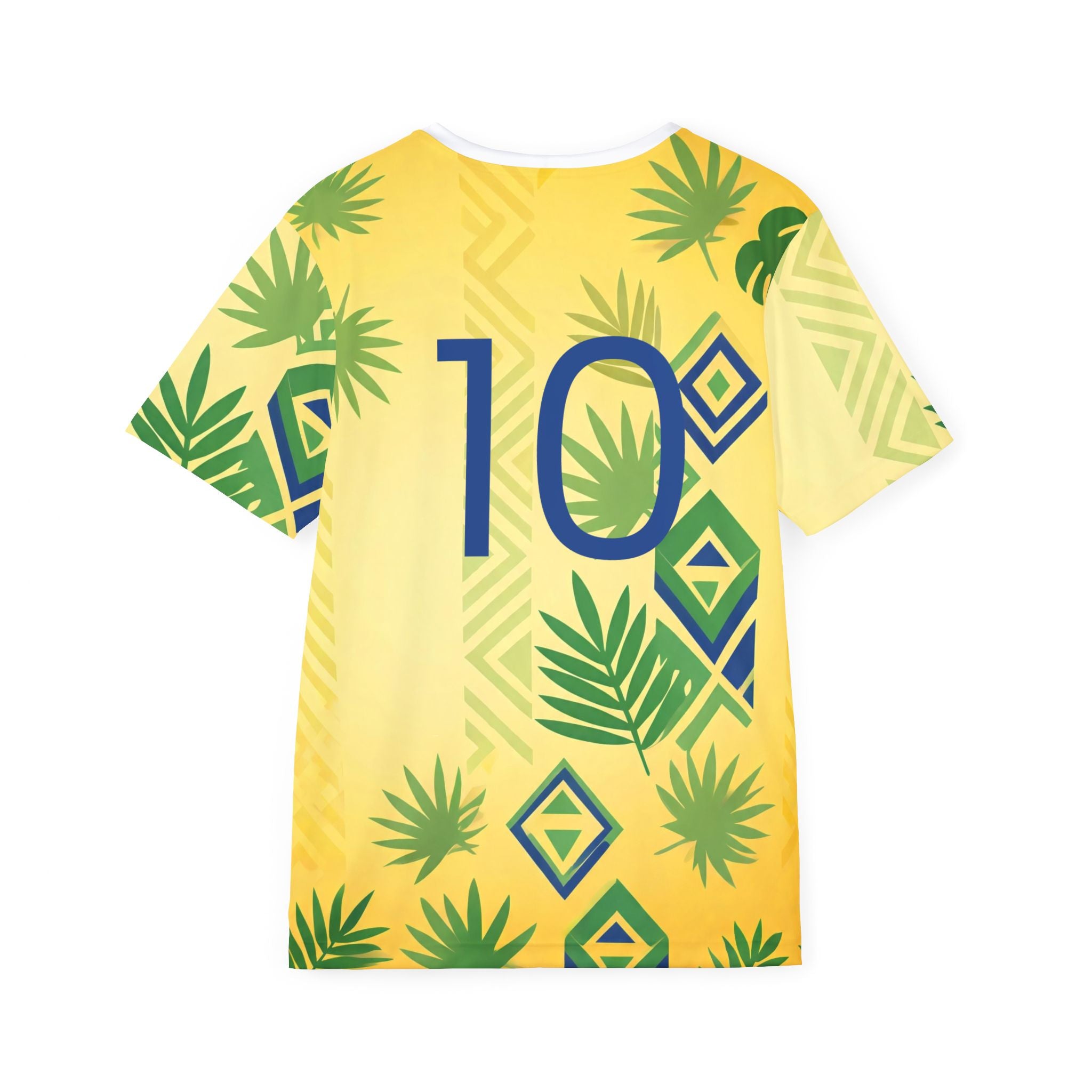 Brazil Tropical Leaf Football Jersey | Number 10 Soccer Shirt