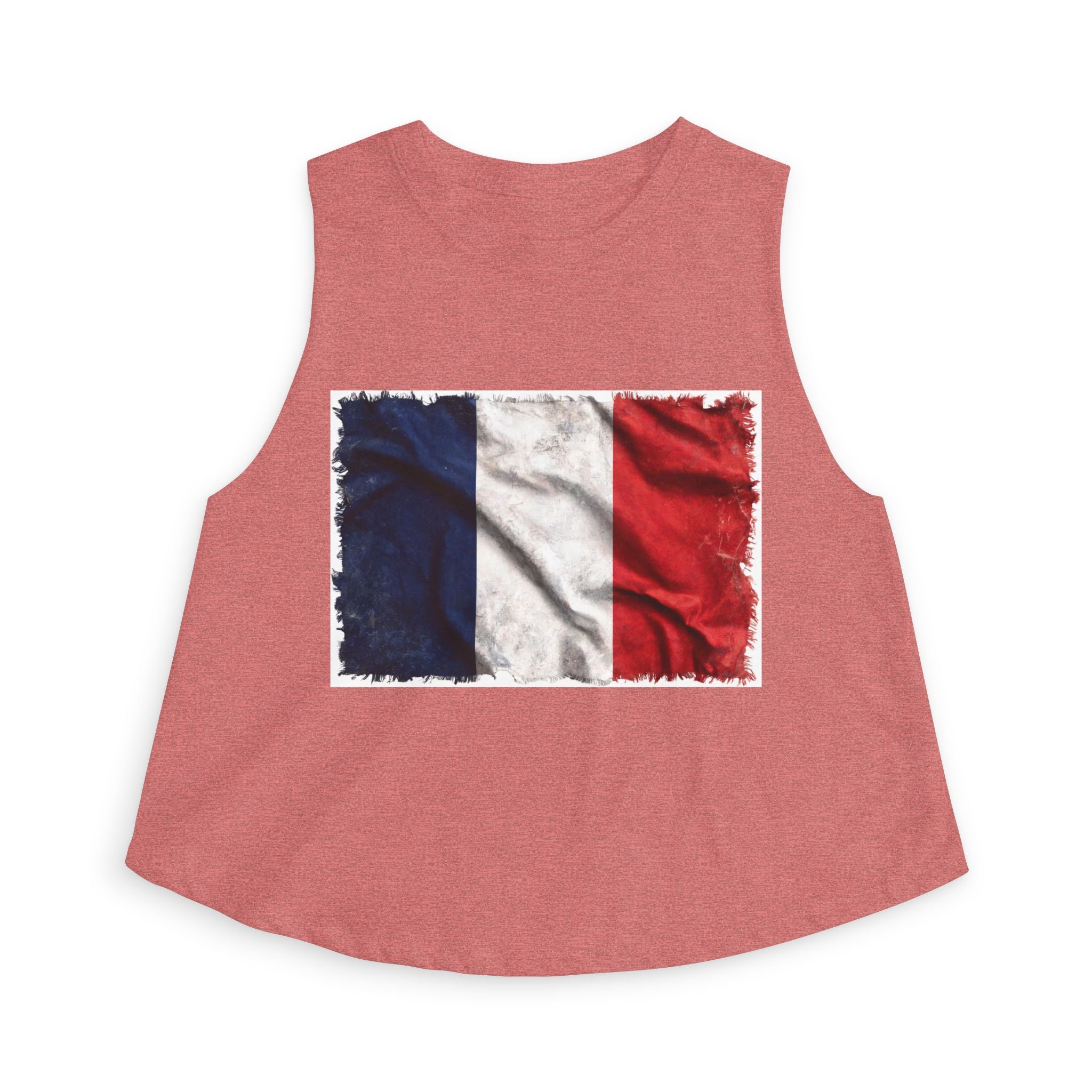 Distressed French Flag Crop Top | France Tricolor Tank