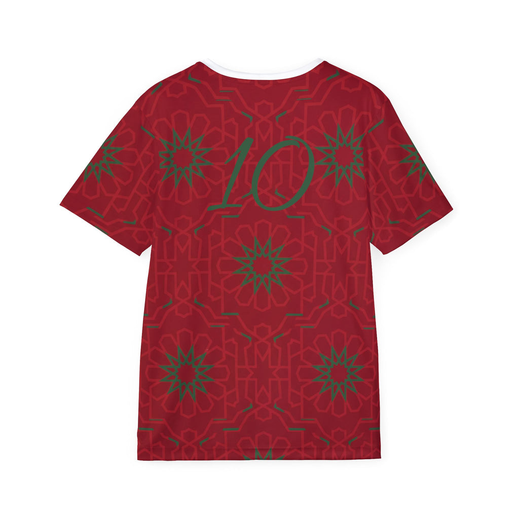 Morocco Geometric Pattern Soccer Jersey - Minimalist Football Fan Shirt