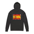 Distressed Spain Flag Hooded Long Sleeve Tee | Spain Graphic Sleeve Hoodie