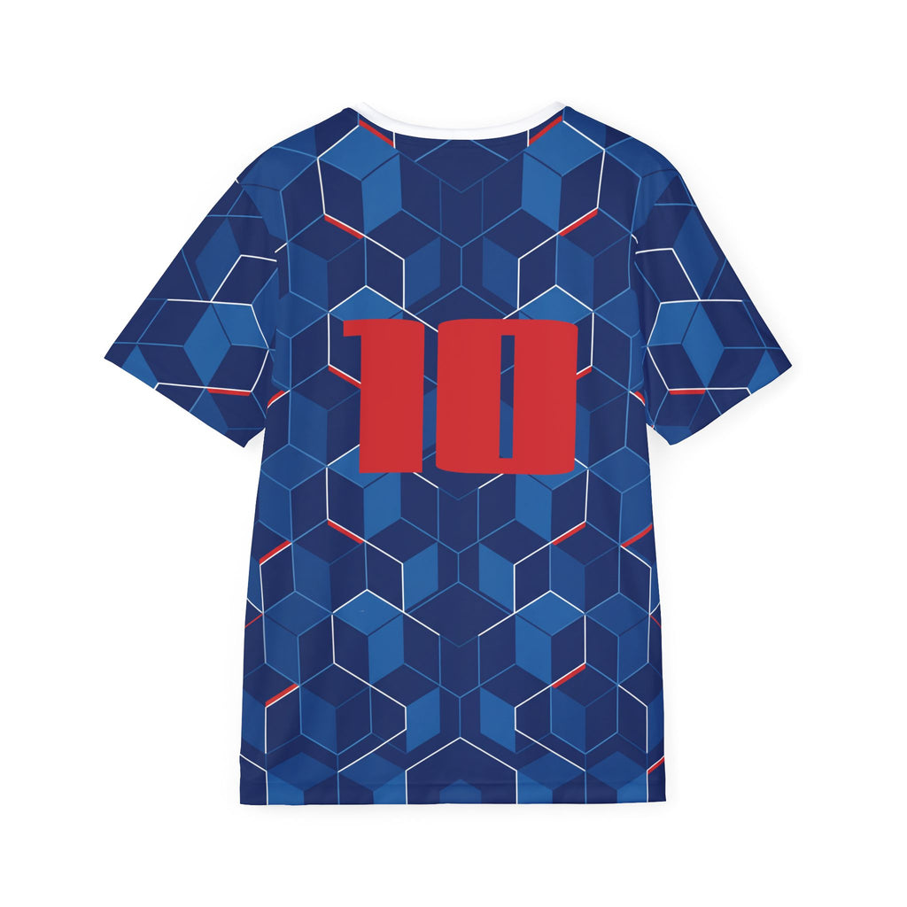 France Geometric Hex Pattern Jersey | Sports Shirt