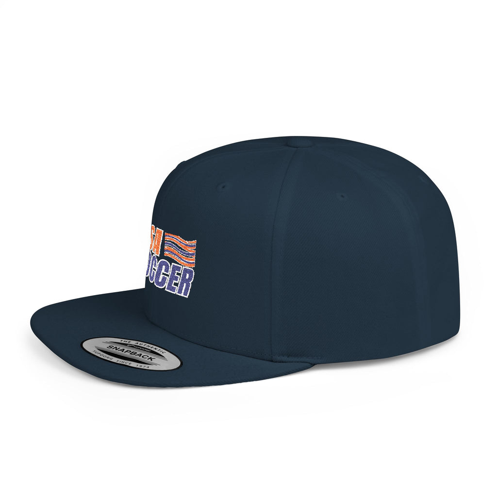 USA Soccer Flat Bill Snapback Hat — Vintage Flag Soccer Cap