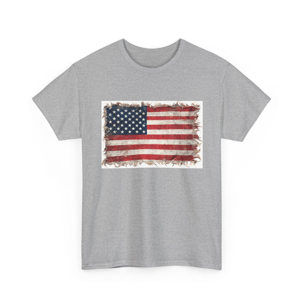 Distressed USA Flag Tee | USA Graphic Cotton T-Shirt
