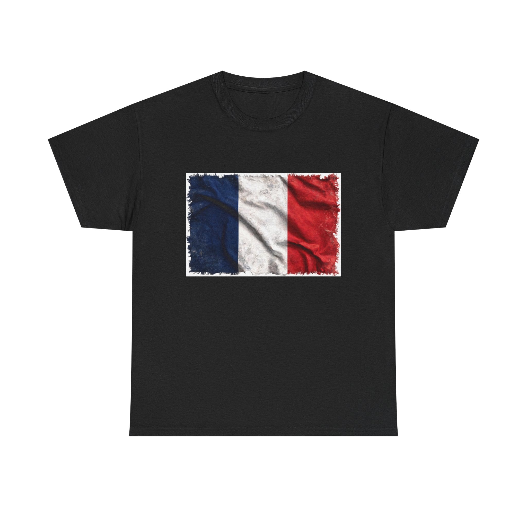 Distressed France Flag Tee | France Graphic Cotton T-Shirt
