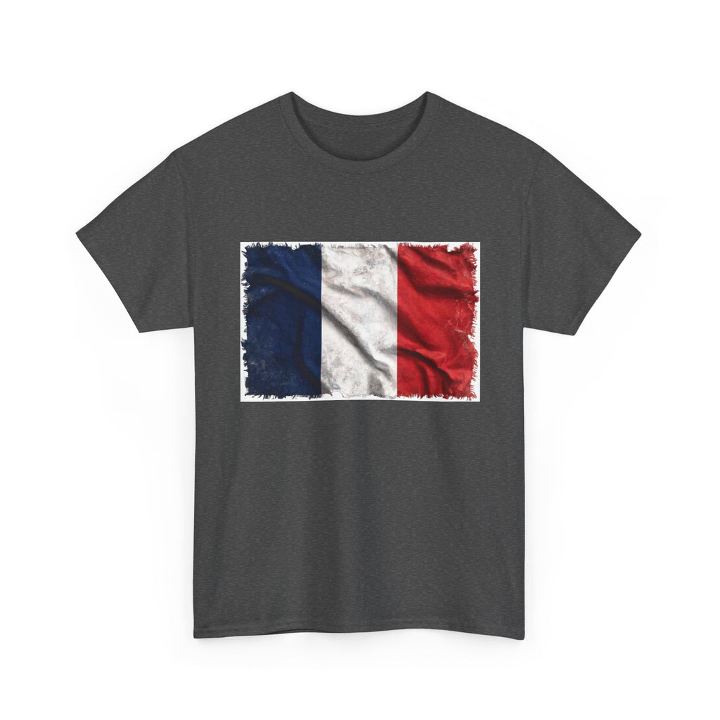 Distressed France Flag Tee | France Graphic Cotton T-Shirt
