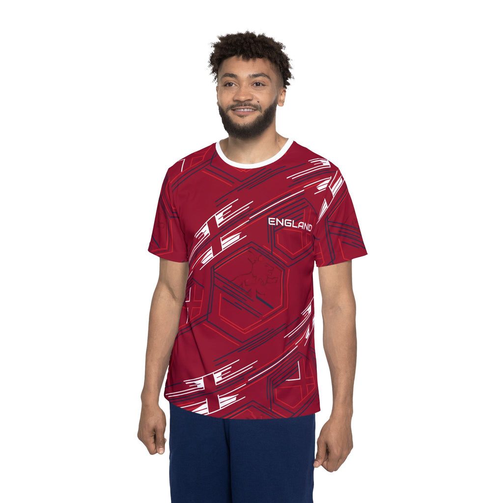 England Red Hexagon Pattern Sports Jersey