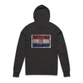 Distressed Croatia Flag Hooded Long Sleeve Tee | Croatia Graphic Sleeve Hoodie