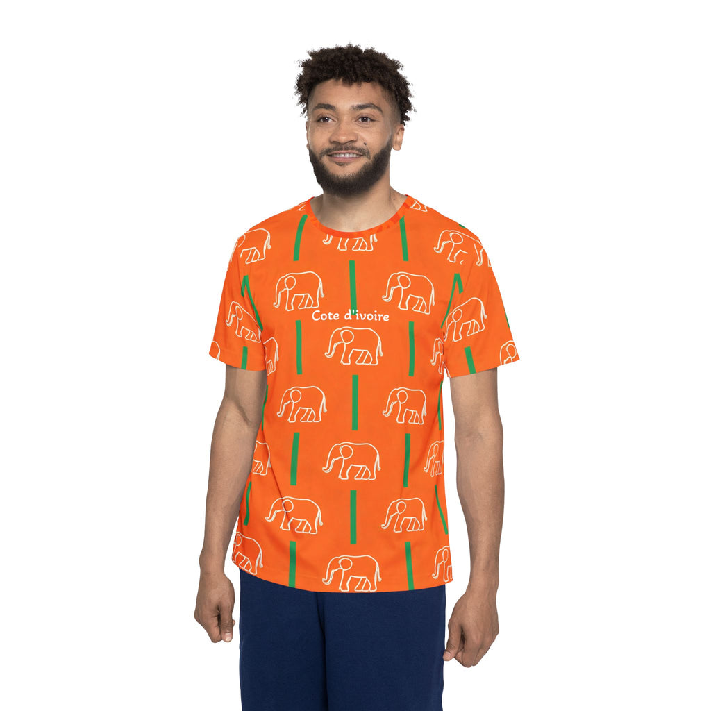 Côte d'Ivoire Orange Elephant Pattern Sports Jersey — Number 10 Soccer Shirt