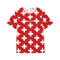 Switzerland Cross Pattern Soccer Jersey - Minimalist Football Fan Shirt