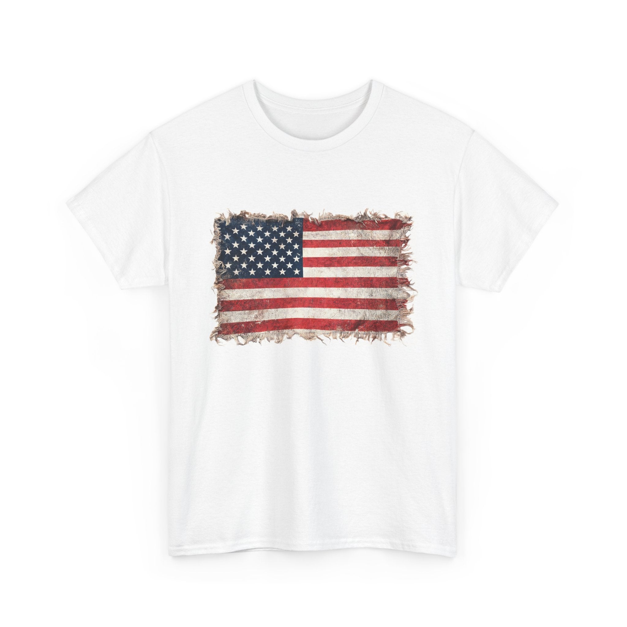 Distressed USA Flag Tee | USA Graphic Cotton T-Shirt