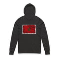 Distressed Morocco Flag Hooded Long Sleeve Tee | Morocco Graphic Sleeve Hoodie
