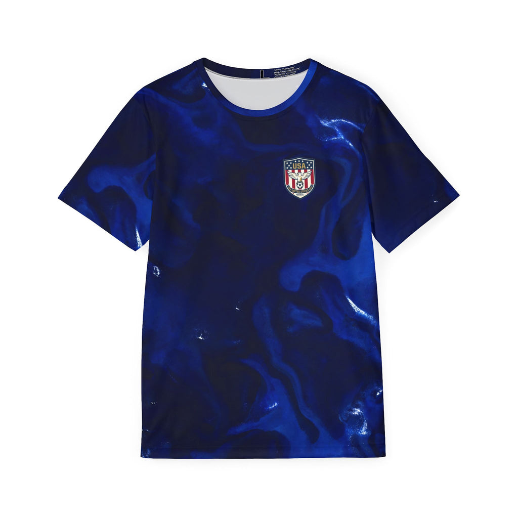 Blue Marble Swirl Men's Jersey | All-Over Print Sports Shirt