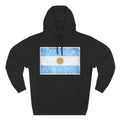 Distressed Argentina Flag Pullover Hoodie | Argentina Graphic Fleece Hoodie