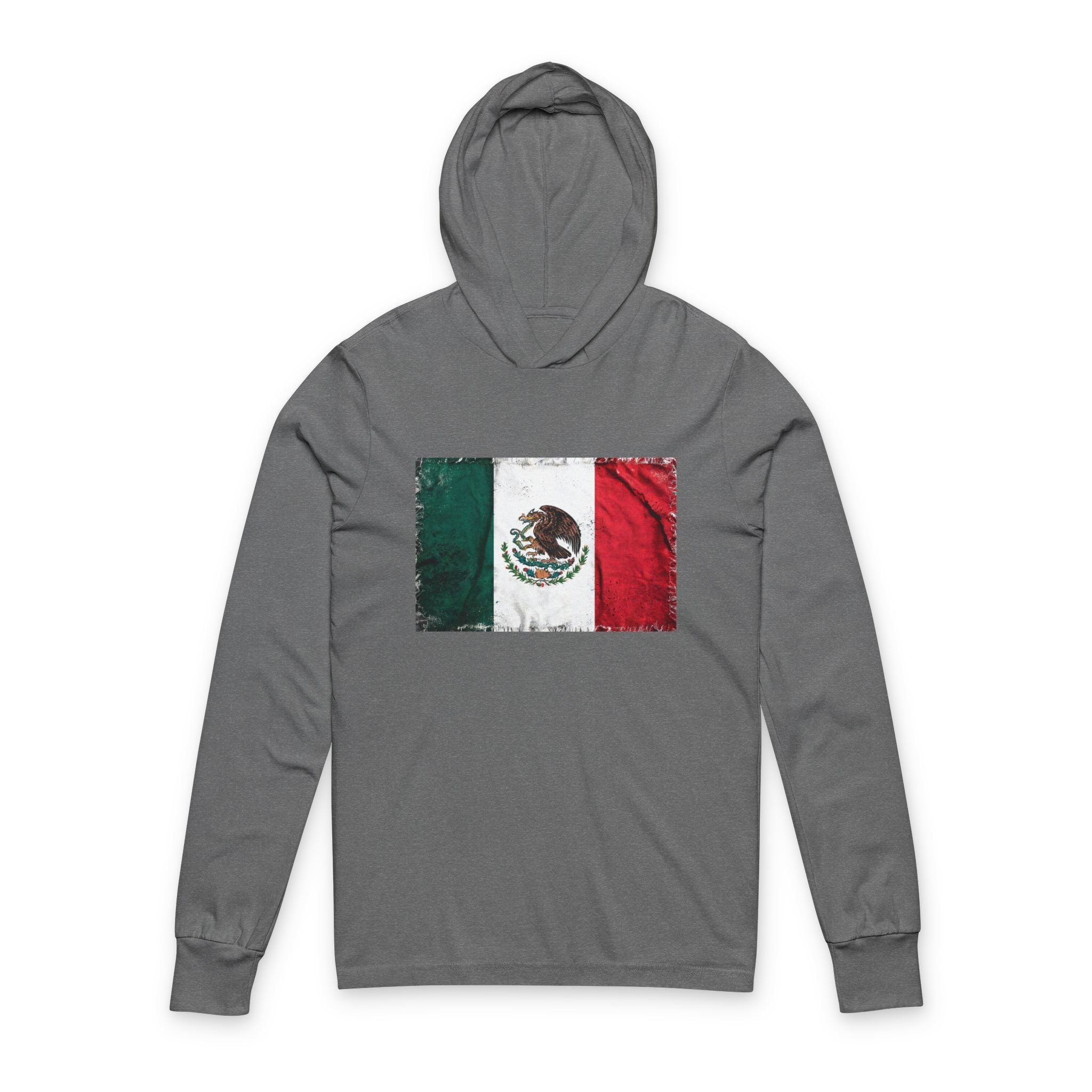 Mexico Flag Hooded Long-Sleeve Tee — Vintage Mexican Flag Shirt