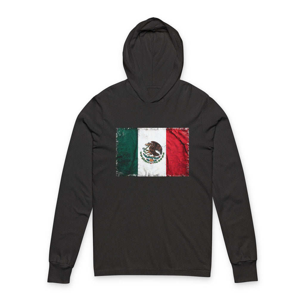 Mexico Flag Hooded Long-Sleeve Tee — Vintage Mexican Flag Shirt