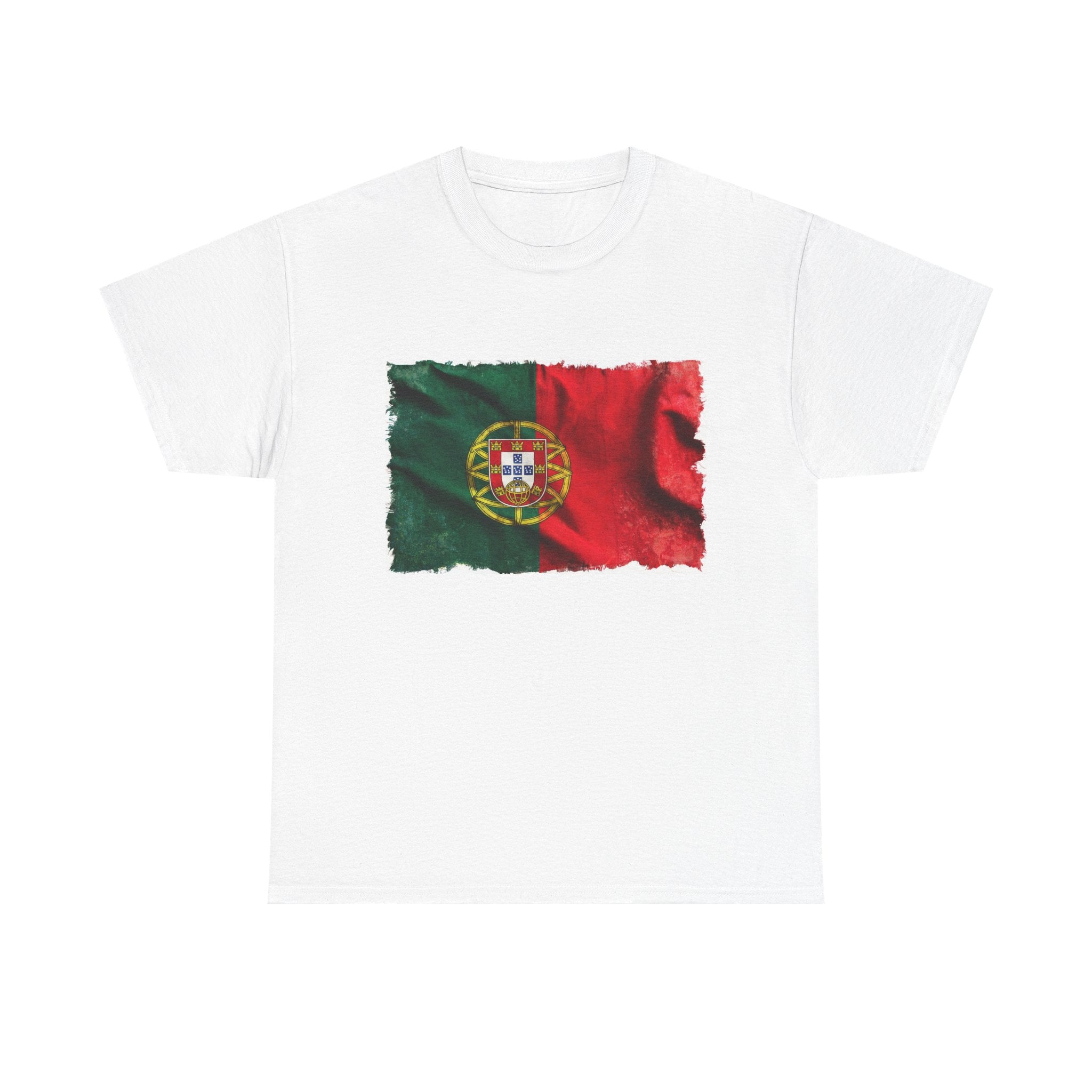 Distressed Portugal Flag Tee | Portugal Graphic Cotton T-Shirt