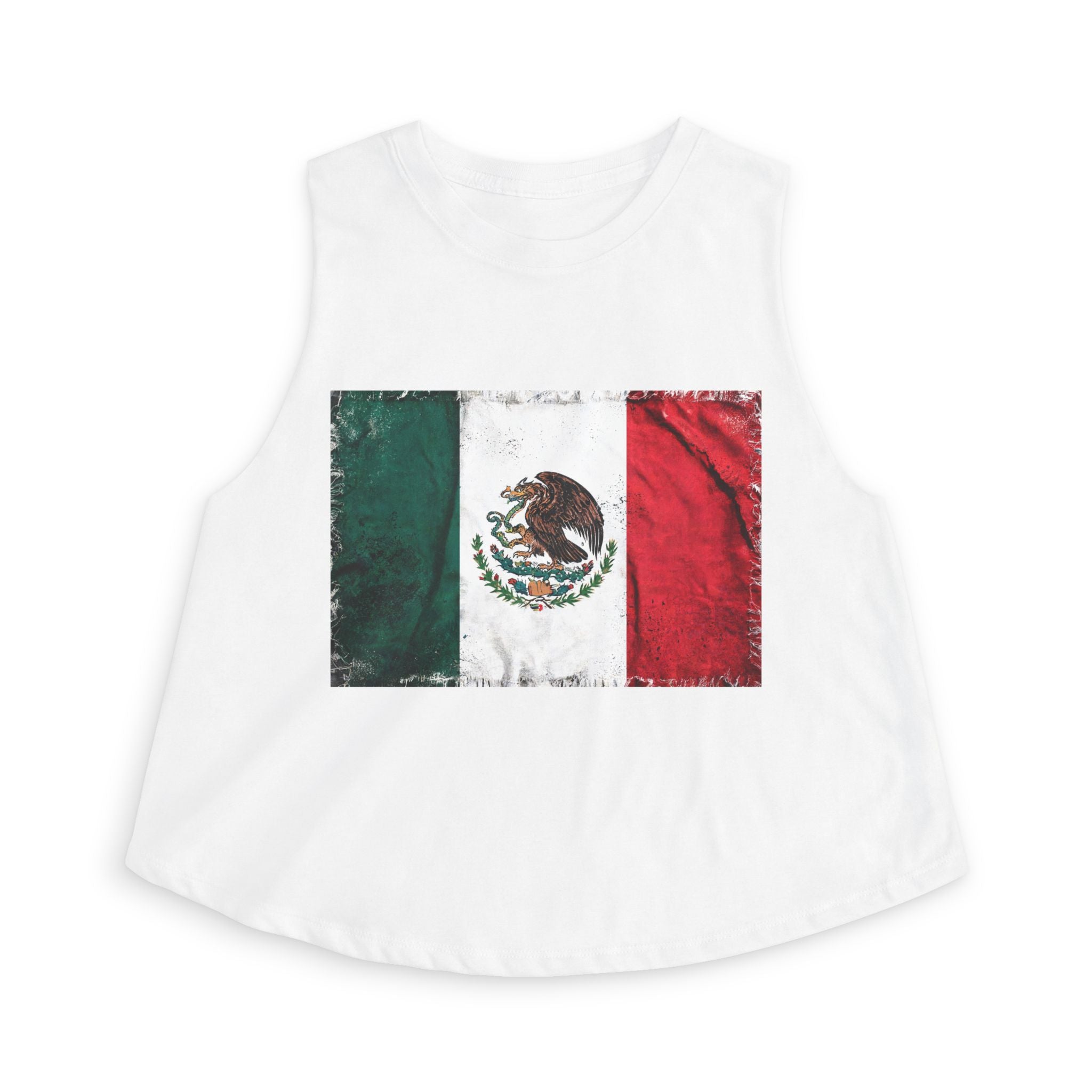 Mexican Flag Crop Top — Distressed Mexico Pride Women's Tank