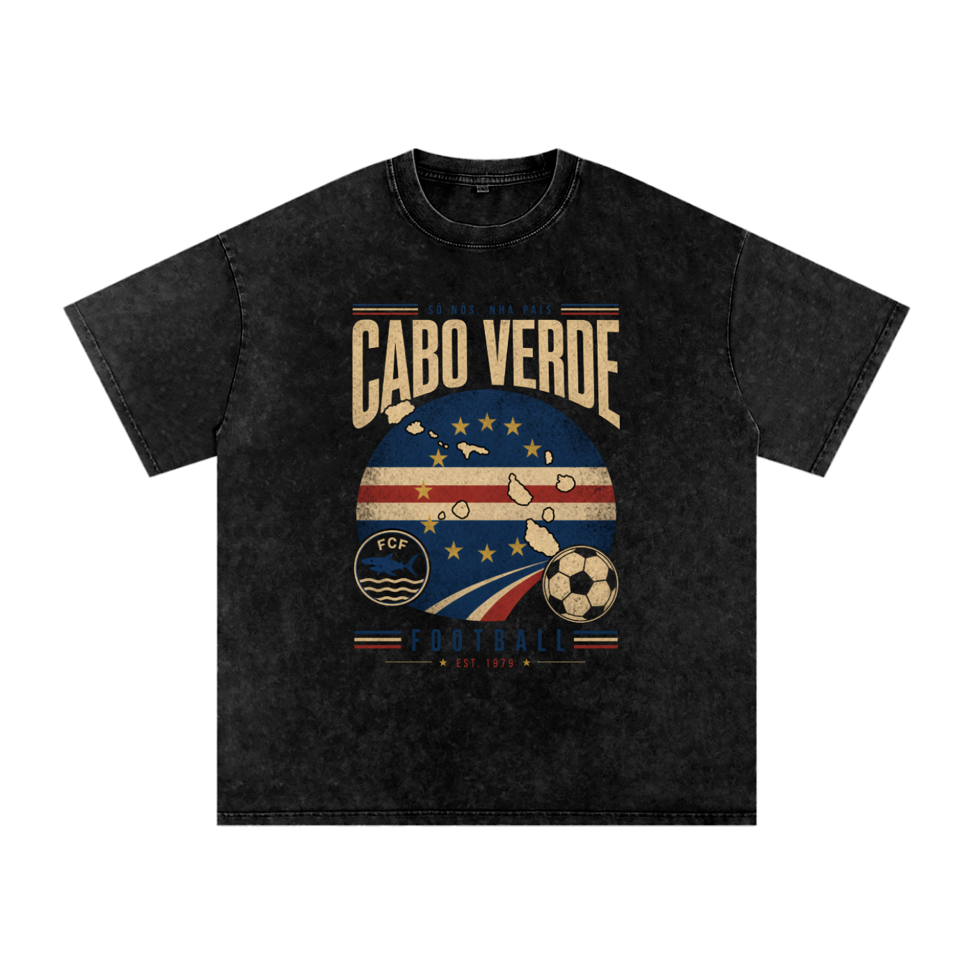 Cabo Verde Vintage Football Tee