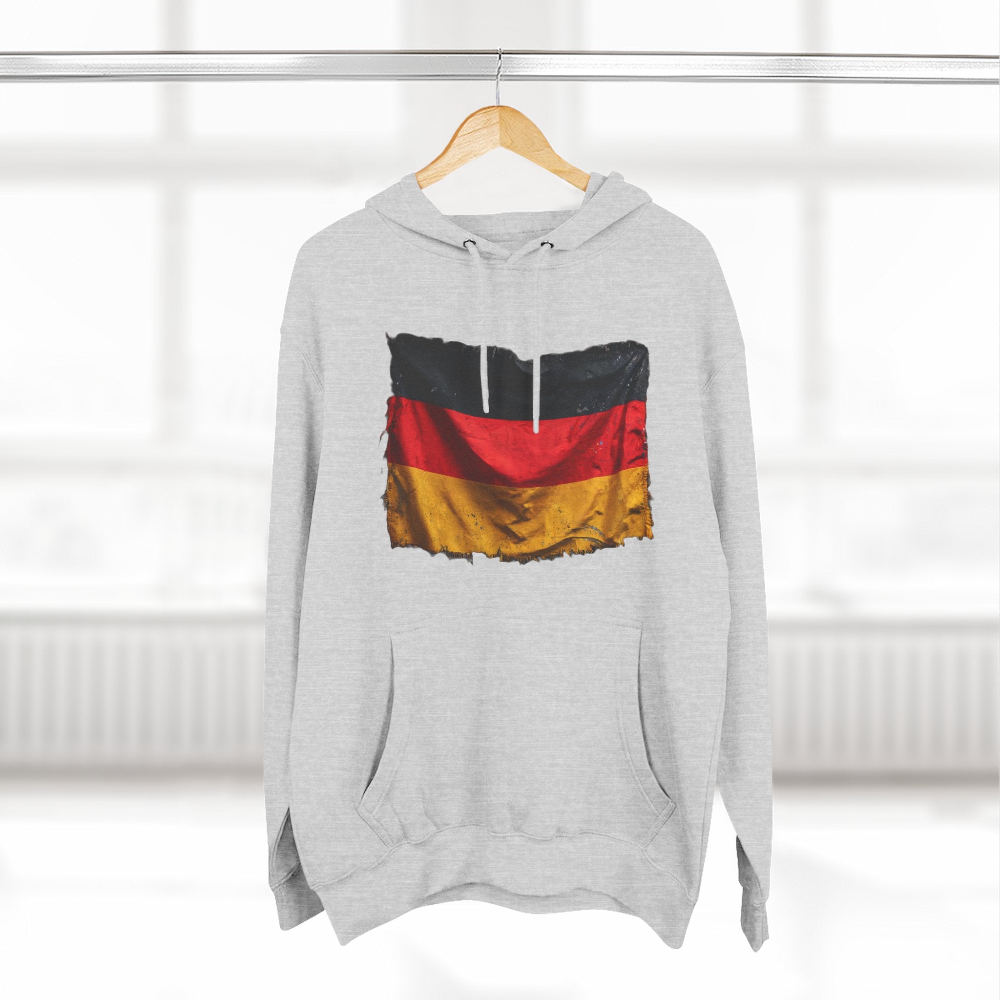 Distressed Germany Flag Pullover Hoodie | Germany Graphic Fleece Hoodie