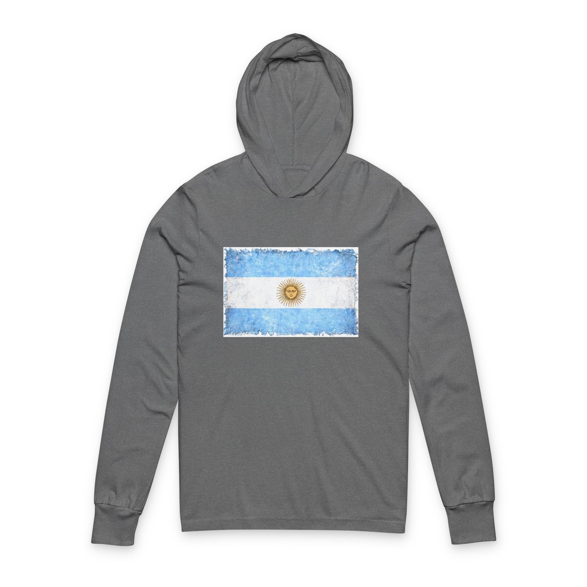 Argentinian Flag Brushstroke Hoodie | Argentina Flag Long Sleeve Hooded Tee