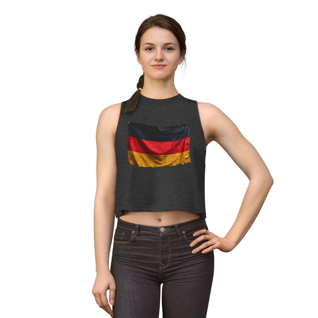 German Flag Women's Crop Top — Vintage Distressed Deutschland Tank