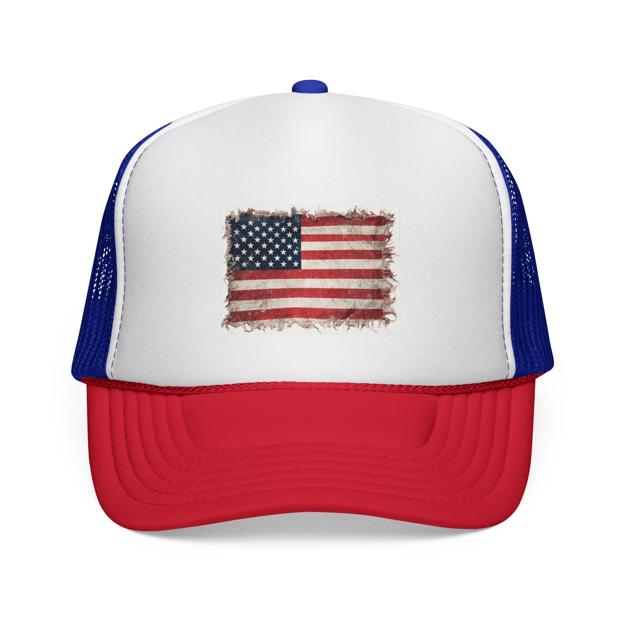 Distressed American Flag Trucker Cap | USA Flag Trucker Cap