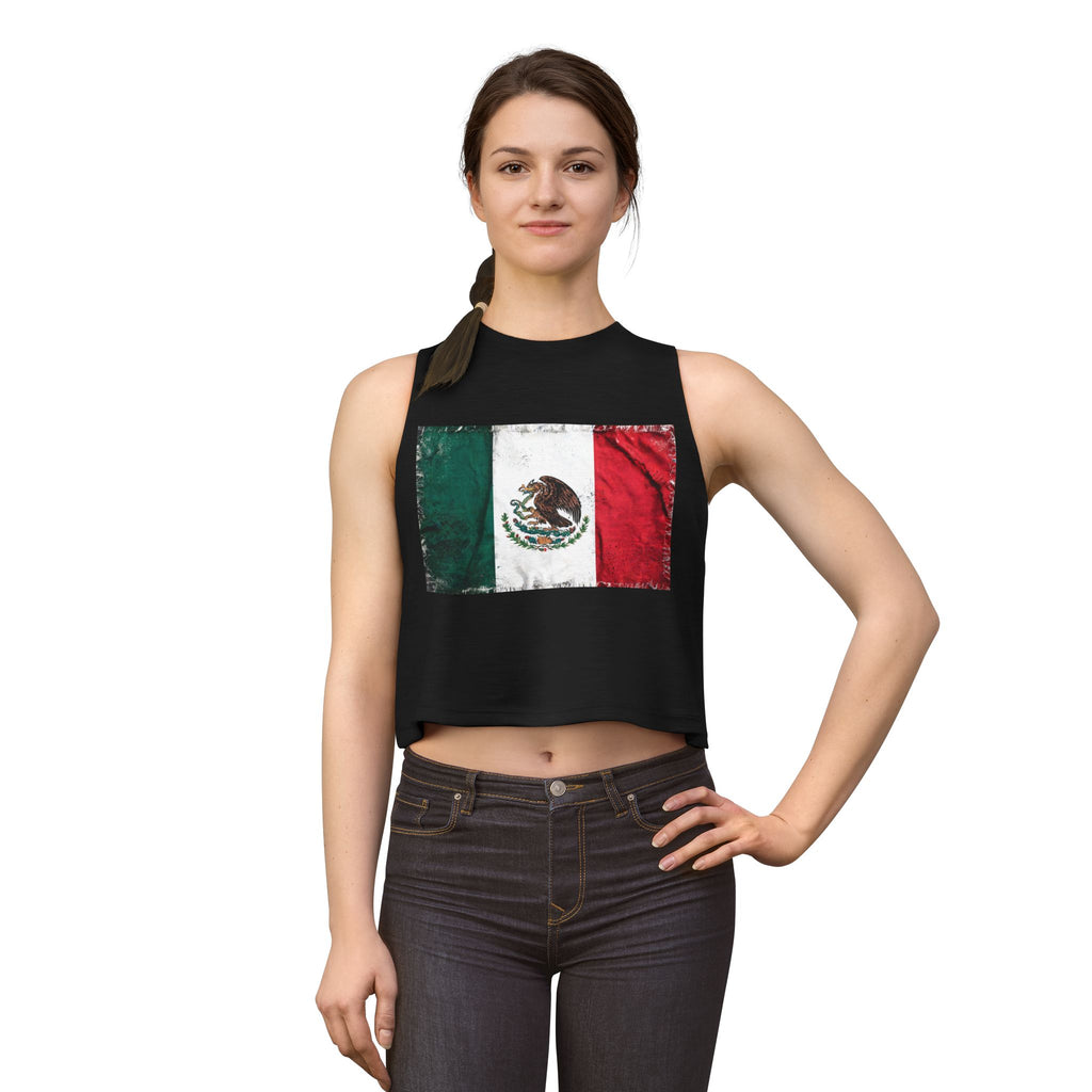 Mexican Flag Crop Top — Distressed Mexico Pride Women's Tank