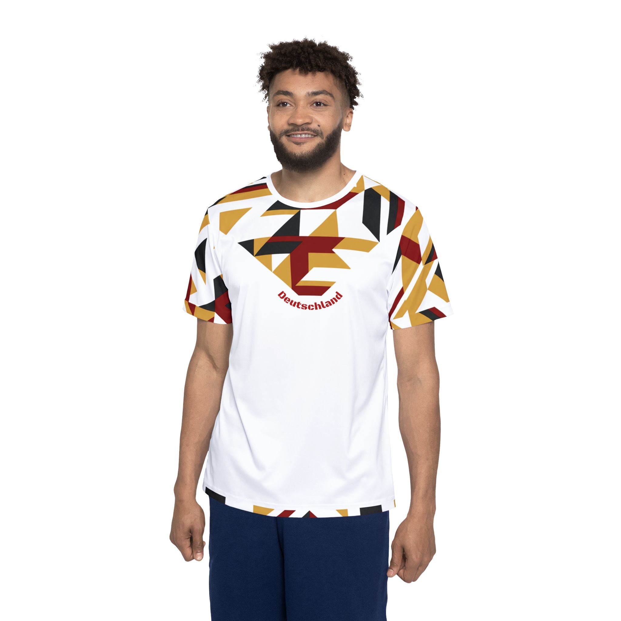 Geometric Deutschland Flag Tee Men's Sports Jersey | Germany Colors AOP